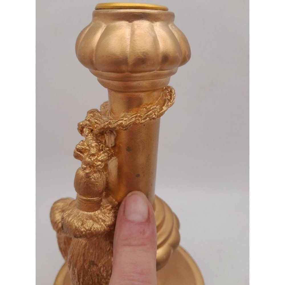 VTG Nancy Jacobsen Wedding Tassel Candles Gold Pair 1996 - Picture 6 of 11